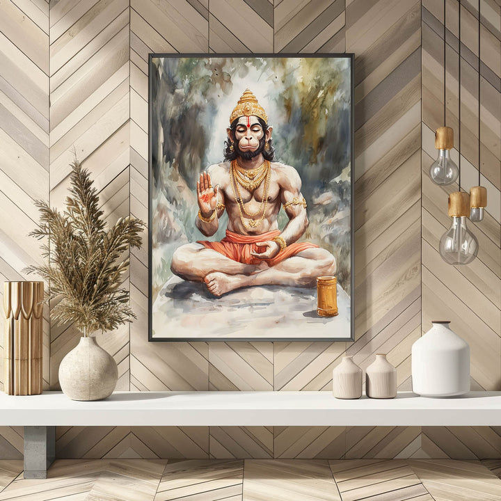 Lord Hanuman Meditating - Vastu Painting