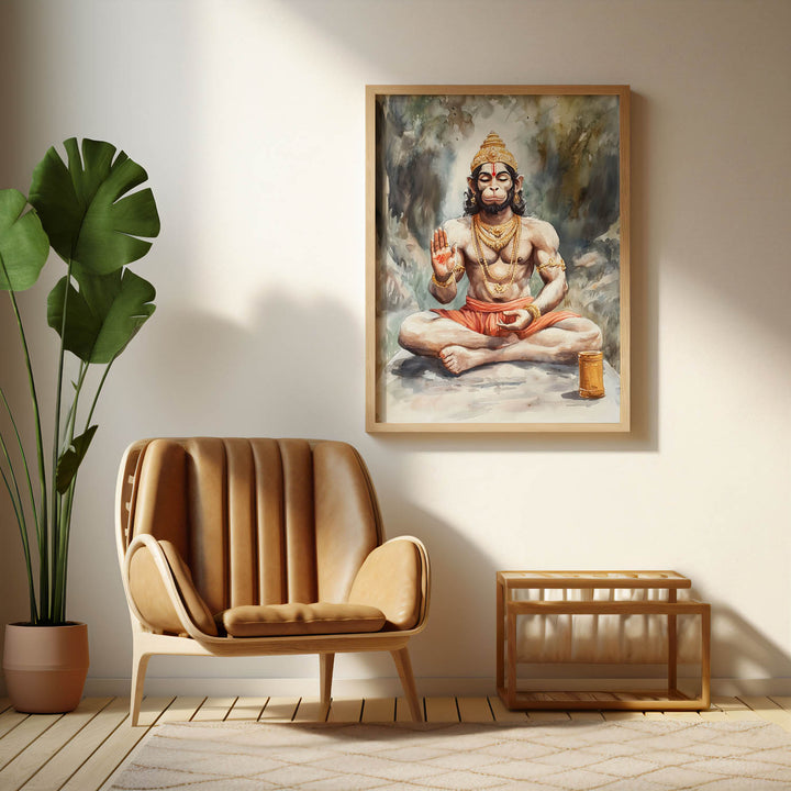 Lord Hanuman Meditating - Vastu Painting