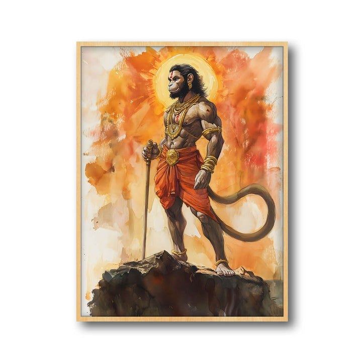 Lord Hanuman on Mountain Top - Vastu Painting