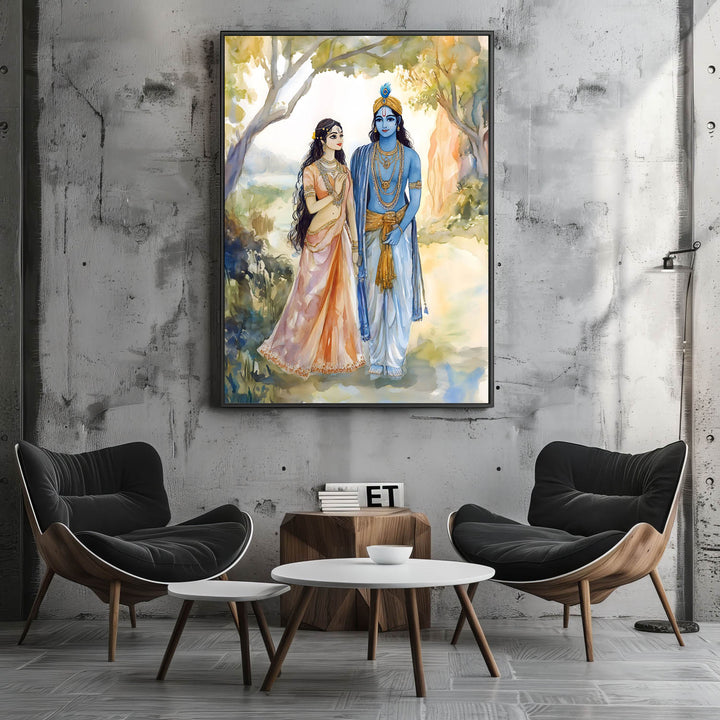 Lord Krishn & Goddess Radha  - Vastu Painting