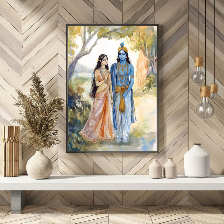 Lord Krishn & Goddess Radha  - Vastu Painting