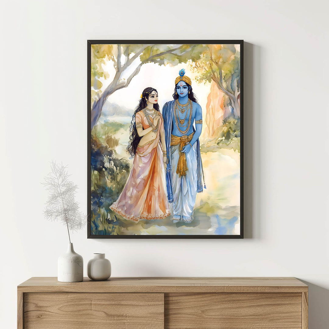 Lord Krishn & Goddess Radha  - Vastu Painting