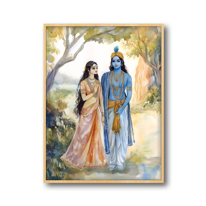 Lord Krishn & Goddess Radha  - Vastu Painting