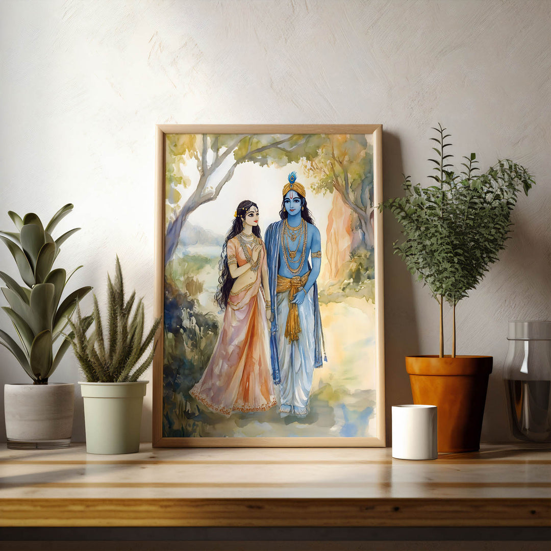 Lord Krishn & Goddess Radha  - Vastu Painting