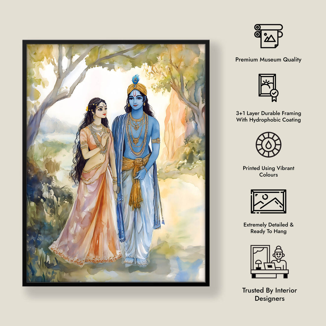 Lord Krishn & Goddess Radha  - Vastu Painting