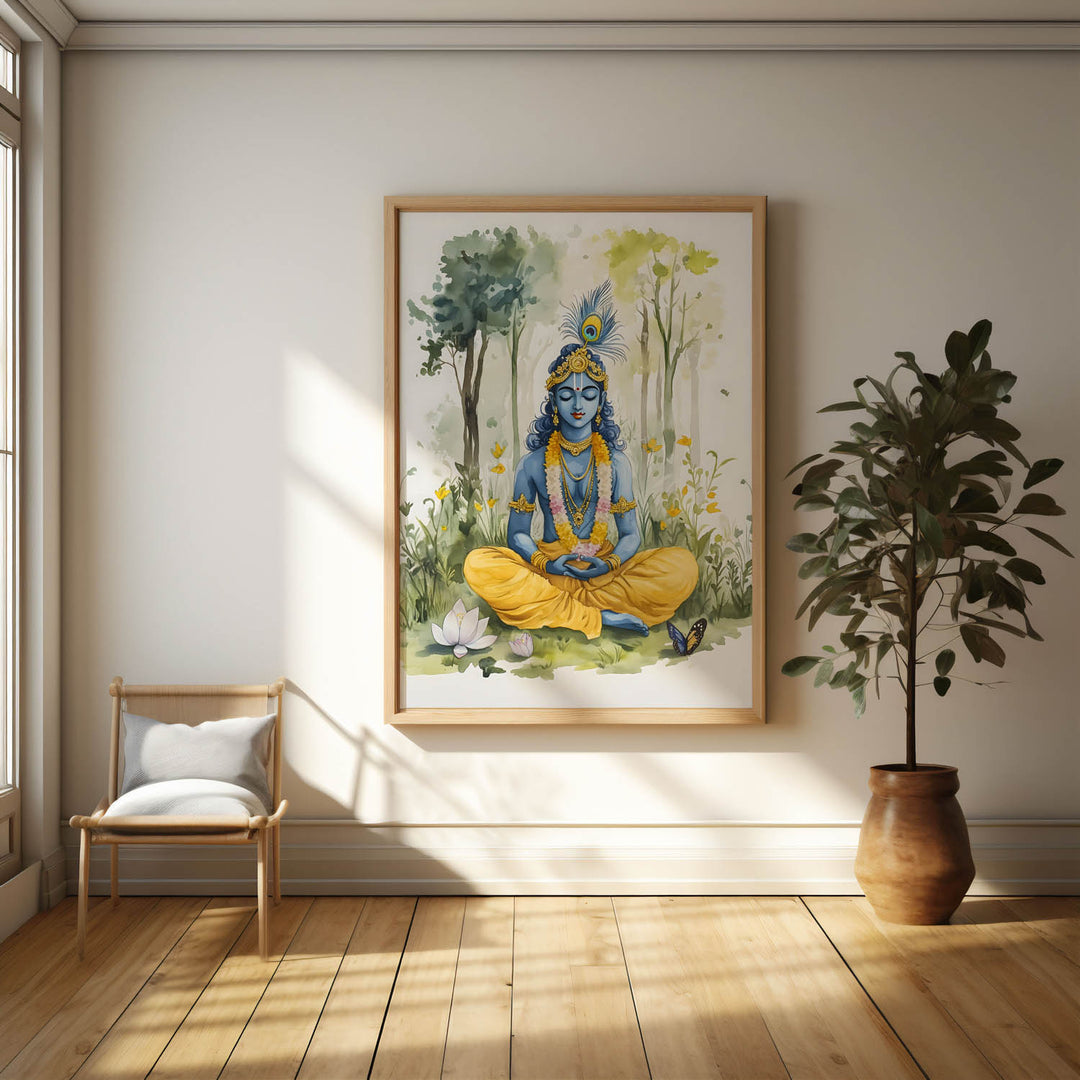 Lord Krishna Meditating  - Vastu Painting