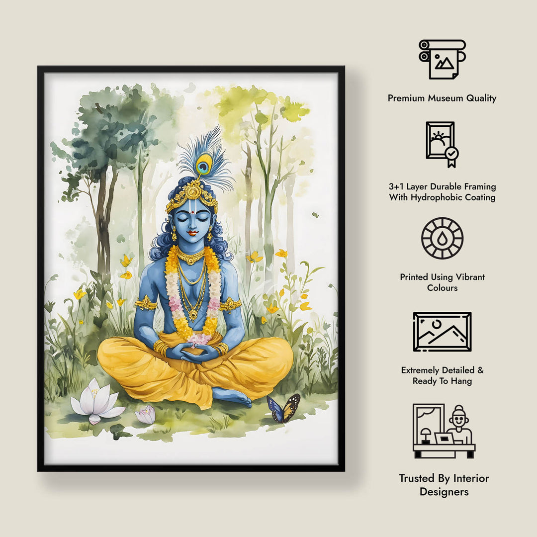 Lord Krishna Meditating  - Vastu Painting