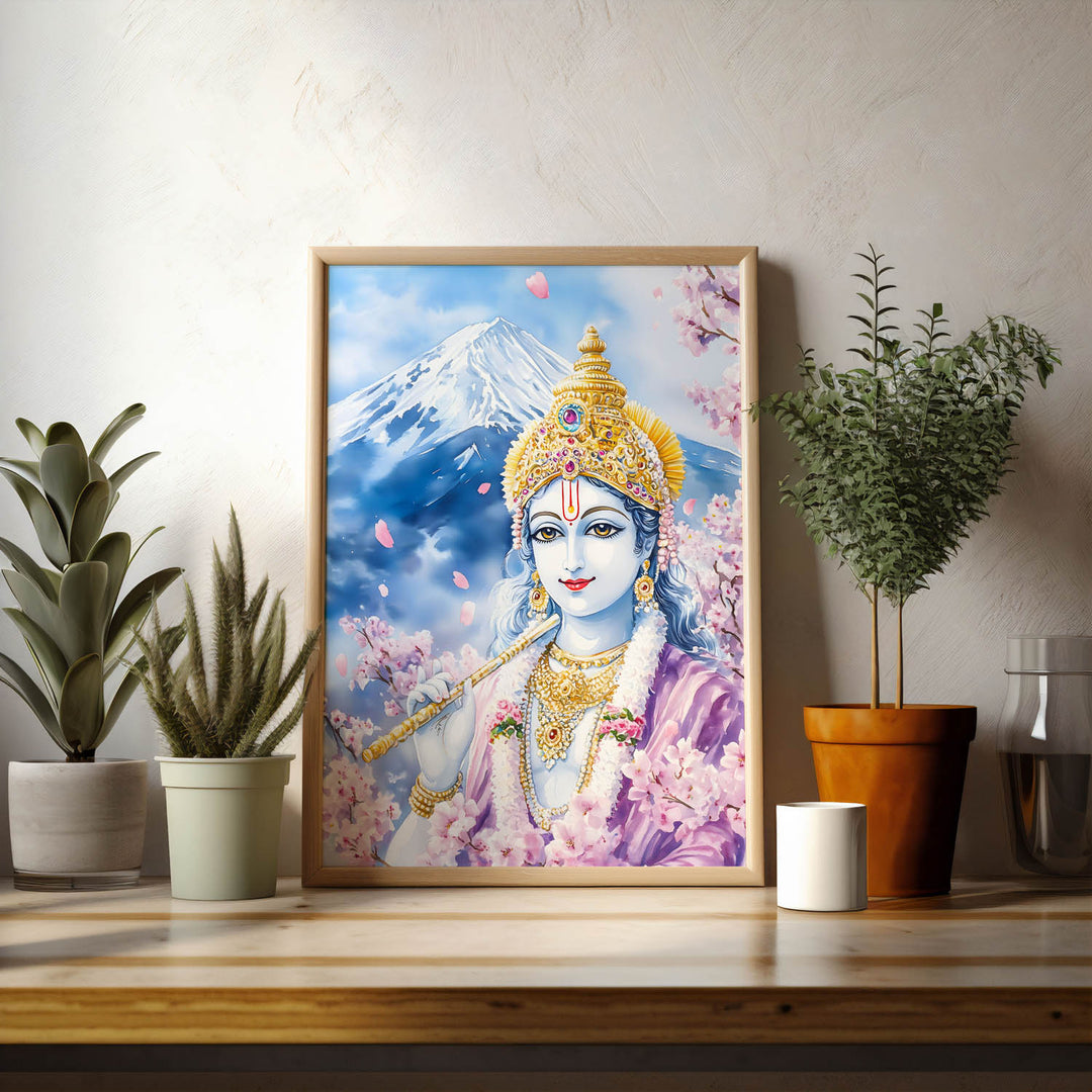 Lord Krishna in Himalaya - Vastu Painting