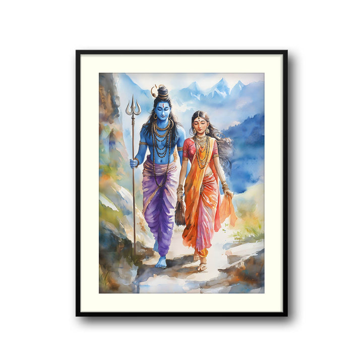 Lord Shiv & Goddess Parvati - Vastu Painting