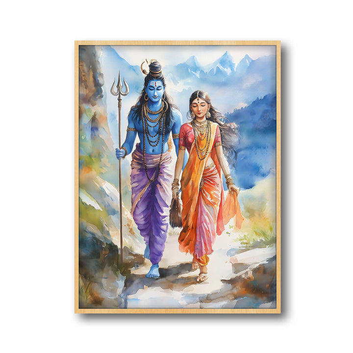 Lord Shiv & Goddess Parvati - Vastu Painting