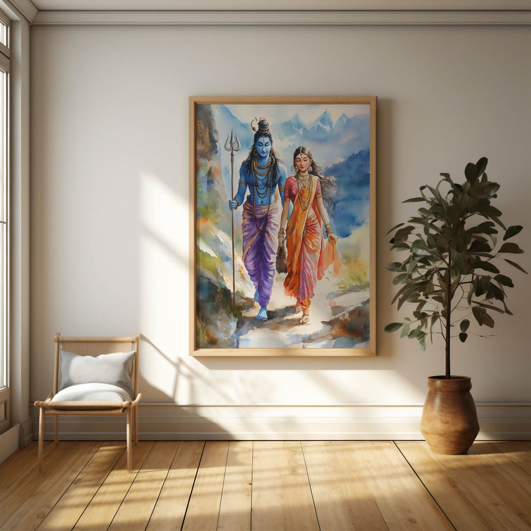 Lord Shiv & Goddess Parvati - Vastu Painting