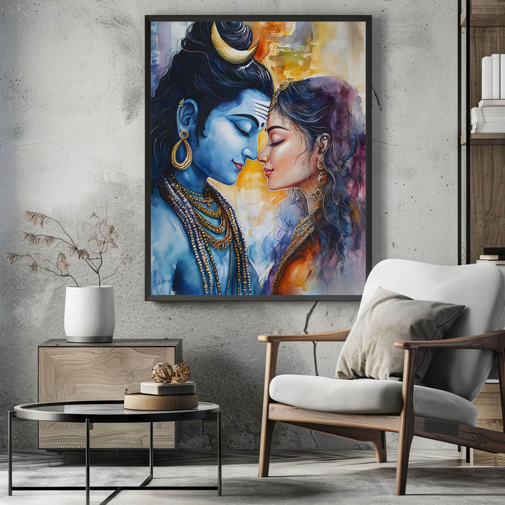 Lord Shiva and Goddess Parvati - Vastu Painting