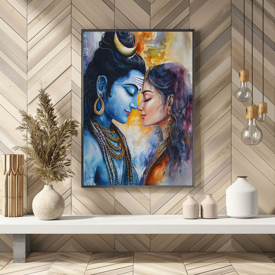 Lord Shiva and Goddess Parvati - Vastu Painting