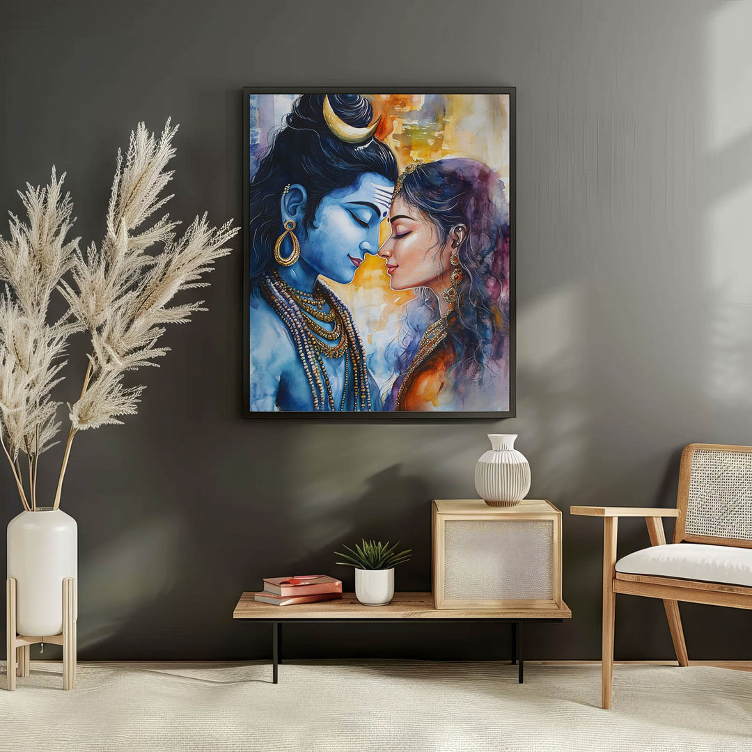 Lord Shiva and Goddess Parvati - Vastu Painting