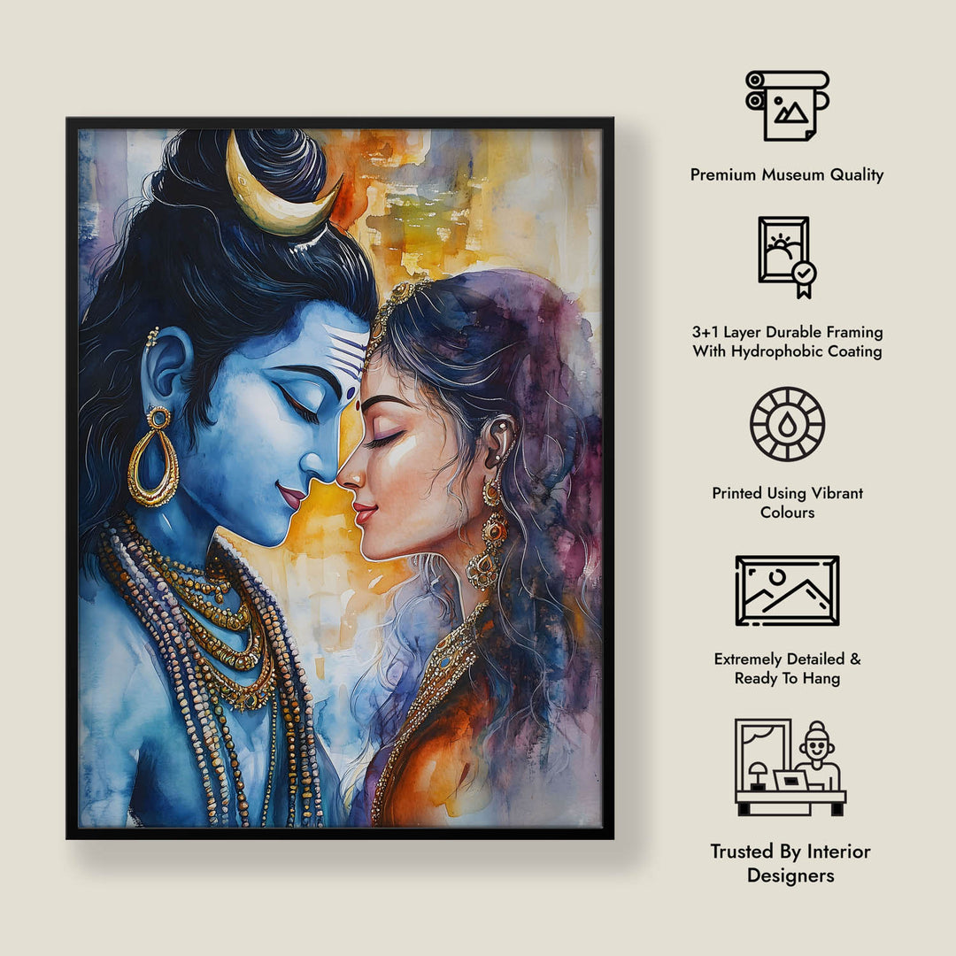 Lord Shiva and Goddess Parvati - Vastu Painting