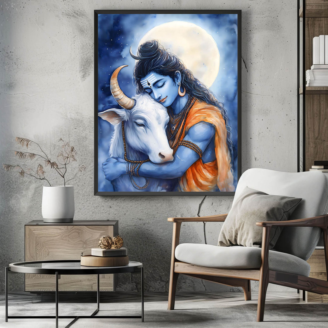 Lord Shiva with Nandi - Vastu Painting