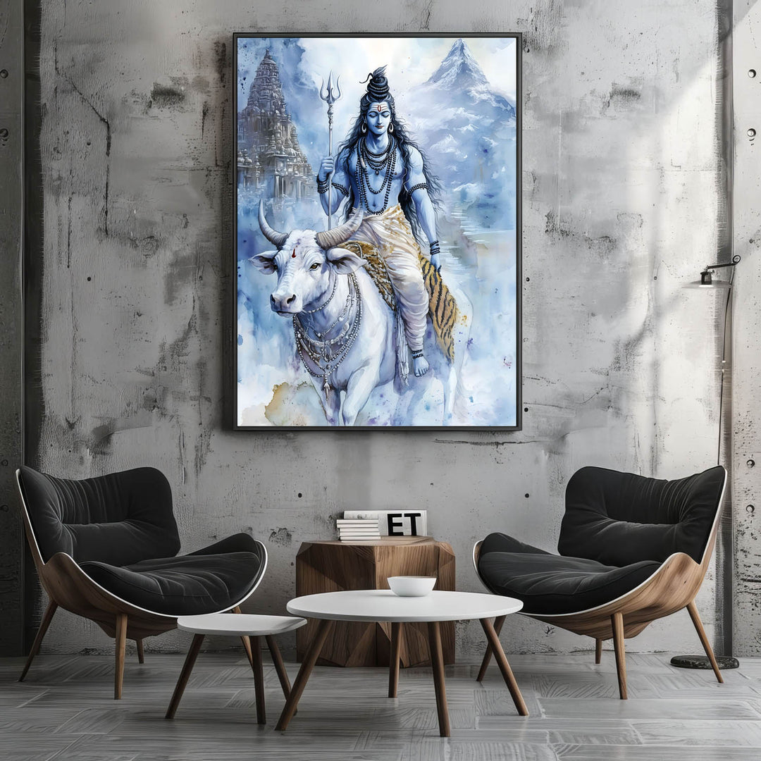 Lord Shiv on Nandi - Vastu Painting