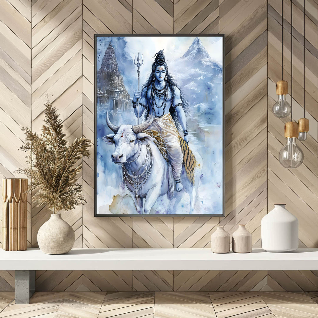 Lord Shiv on Nandi - Vastu Painting