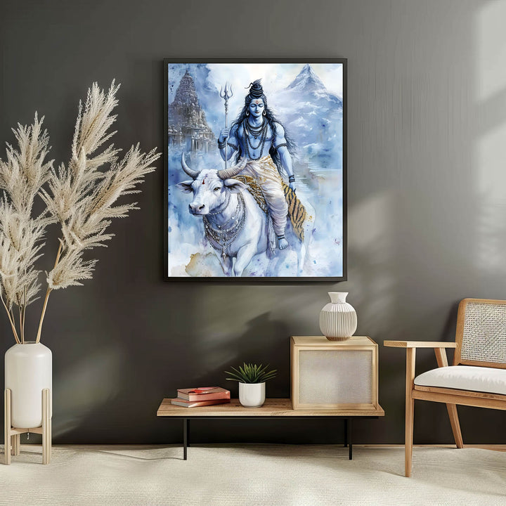 Lord Shiv on Nandi - Vastu Painting