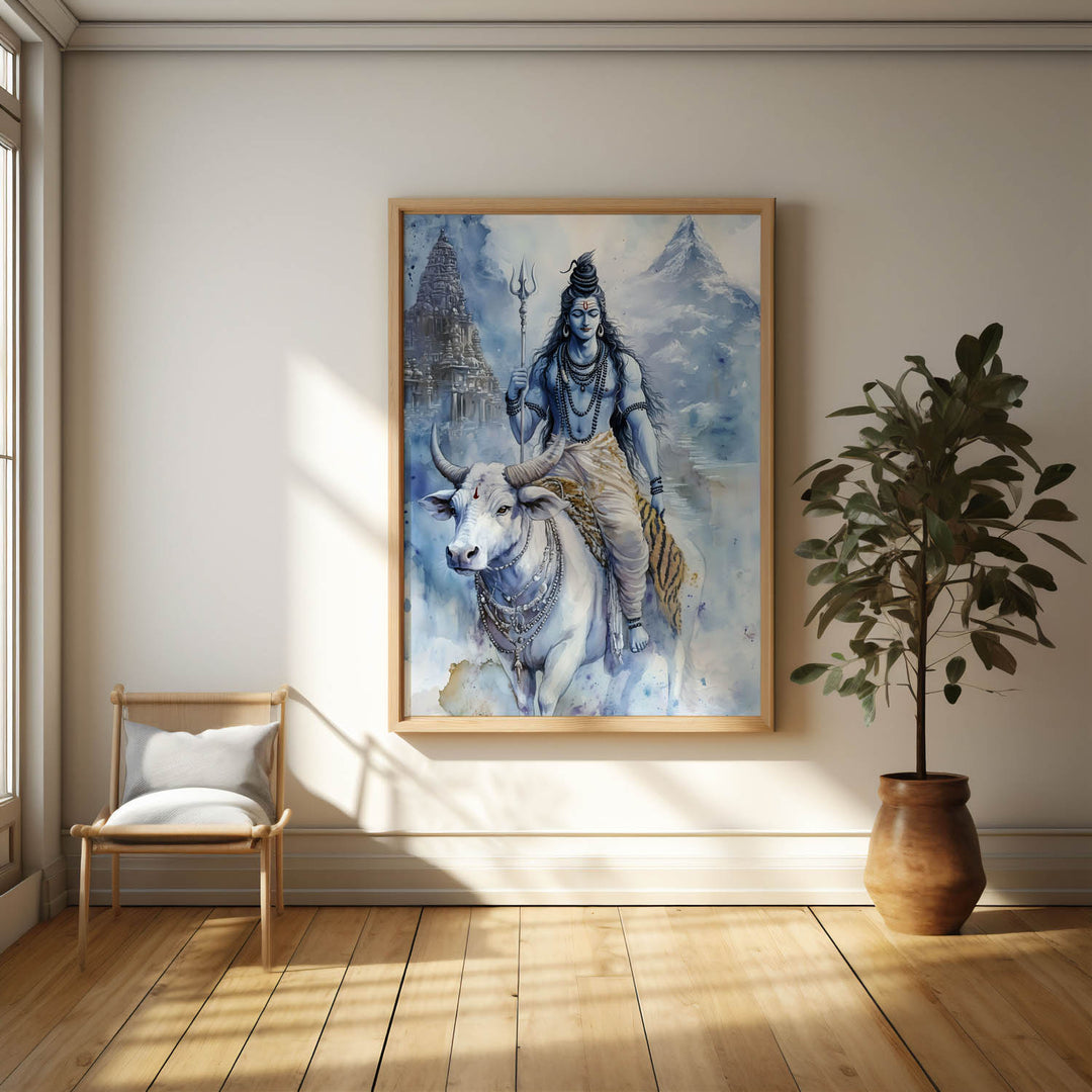 Lord Shiv on Nandi - Vastu Painting