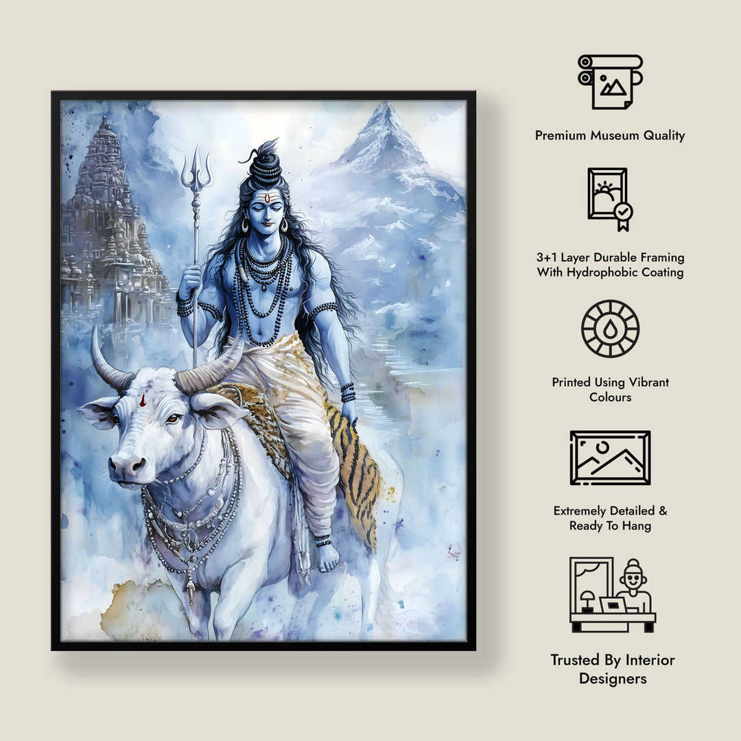 Lord Shiv on Nandi - Vastu Painting