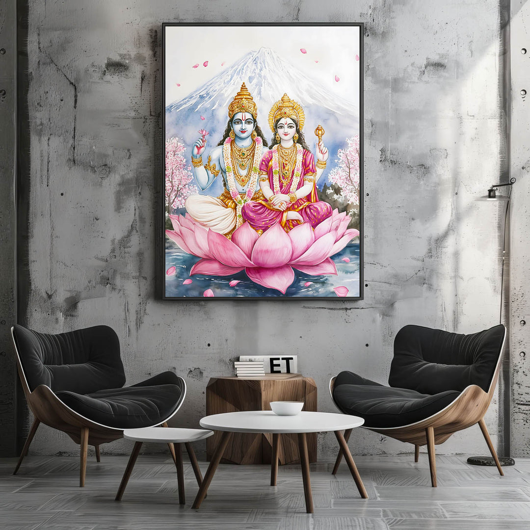 Lord Vishnu and Goddess Laxmi  - Vastu Painting