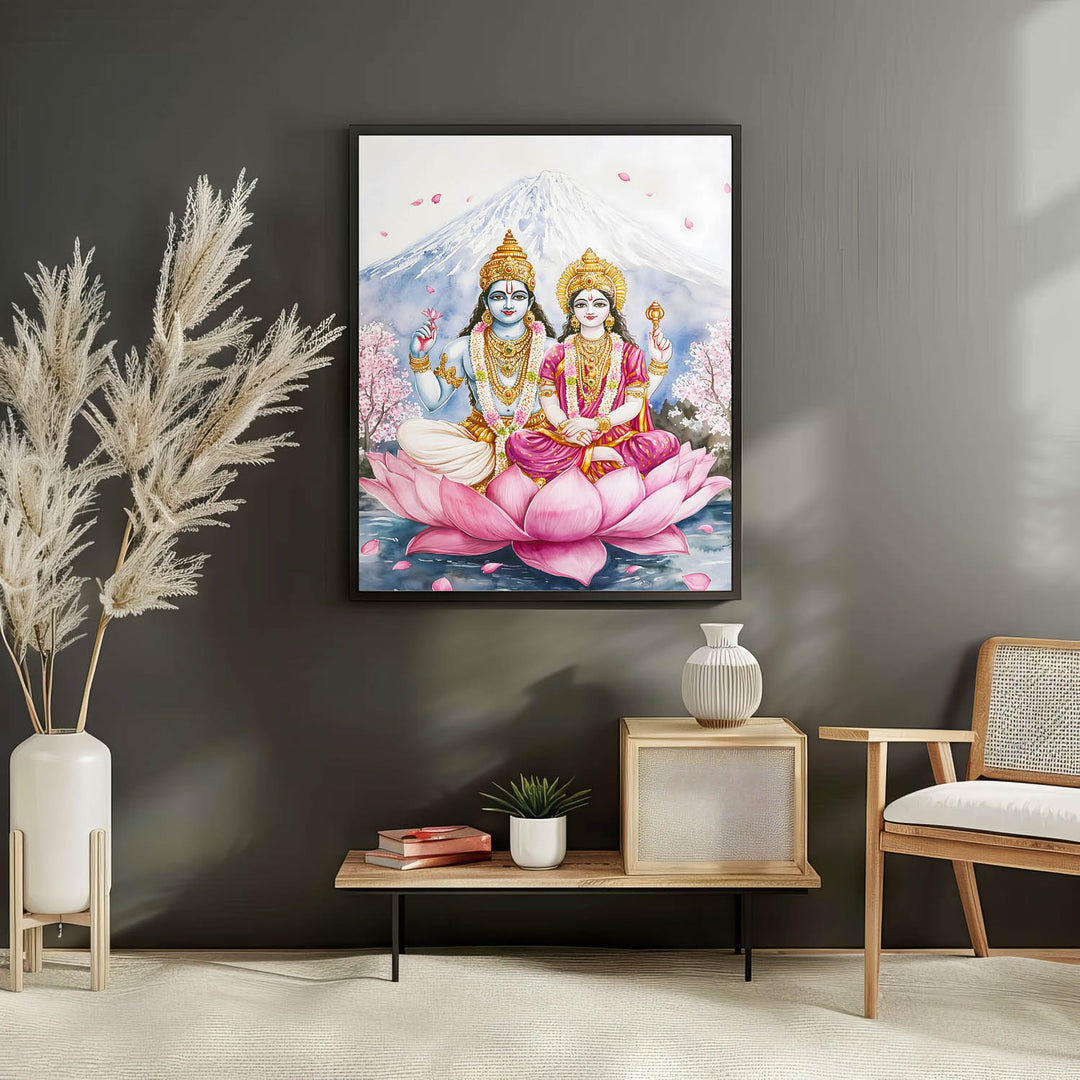 Lord Vishnu and Goddess Laxmi  - Vastu Painting