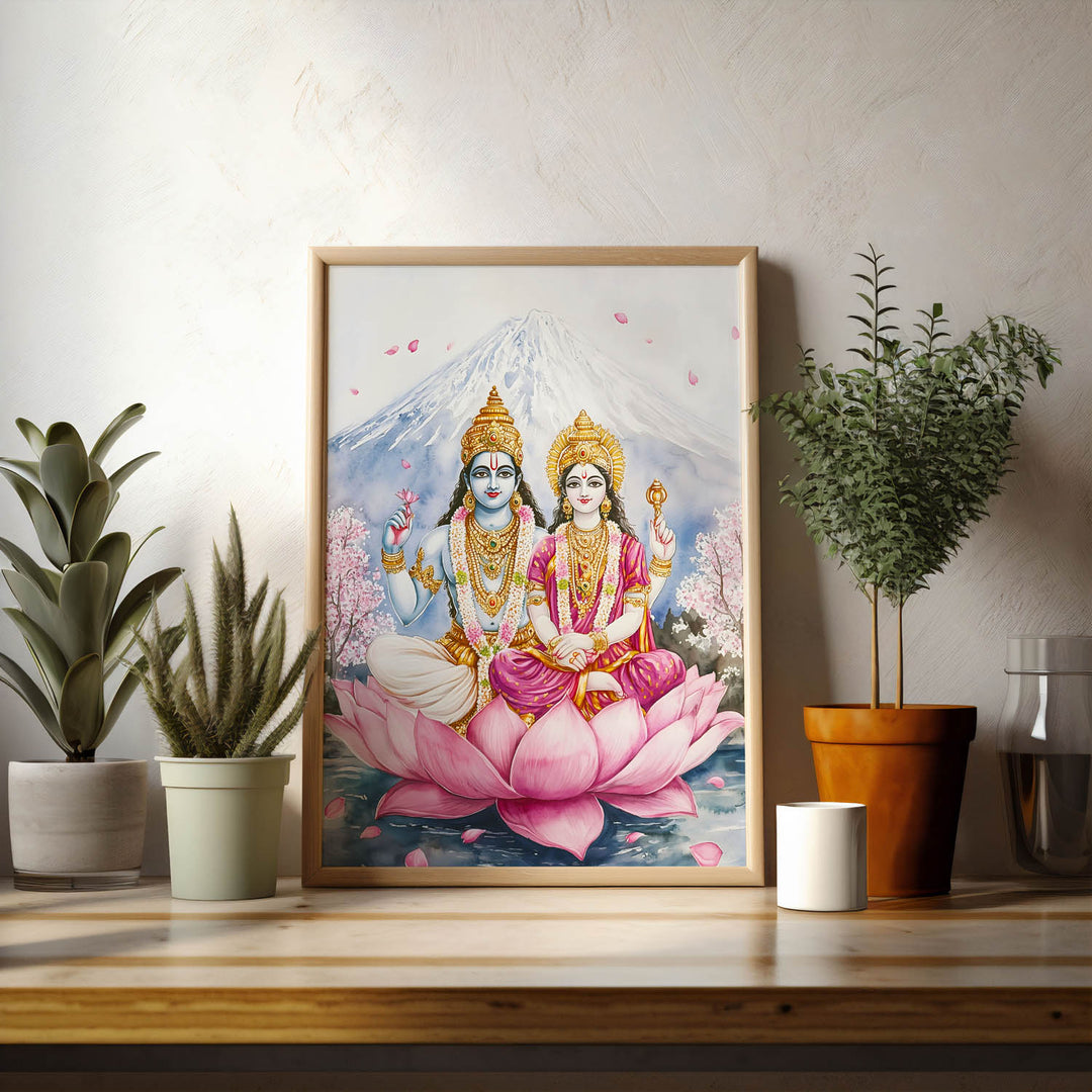 Lord Vishnu and Goddess Laxmi  - Vastu Painting