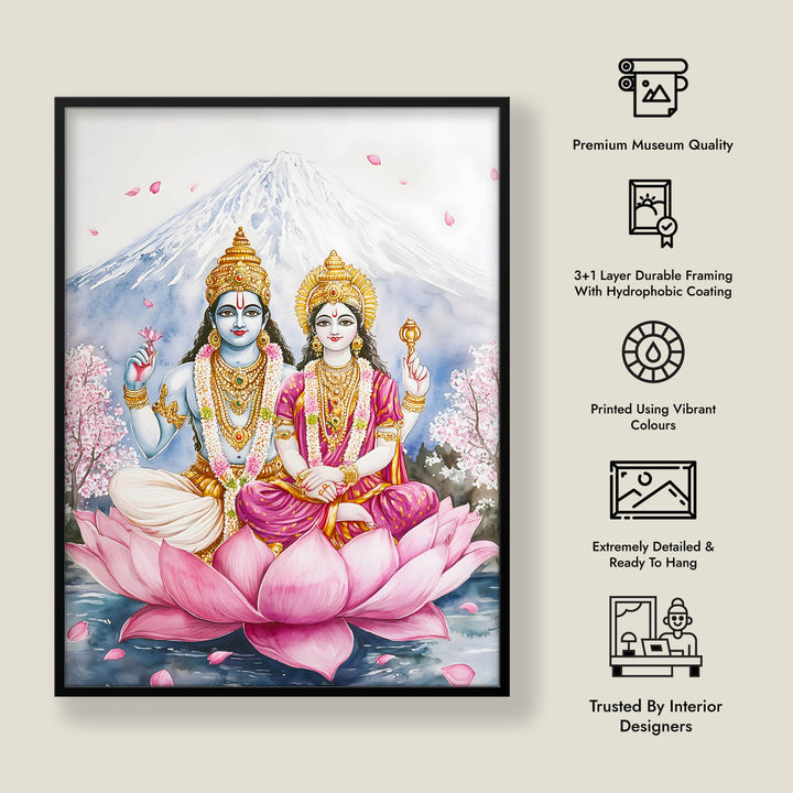 Lord Vishnu and Goddess Laxmi  - Vastu Painting