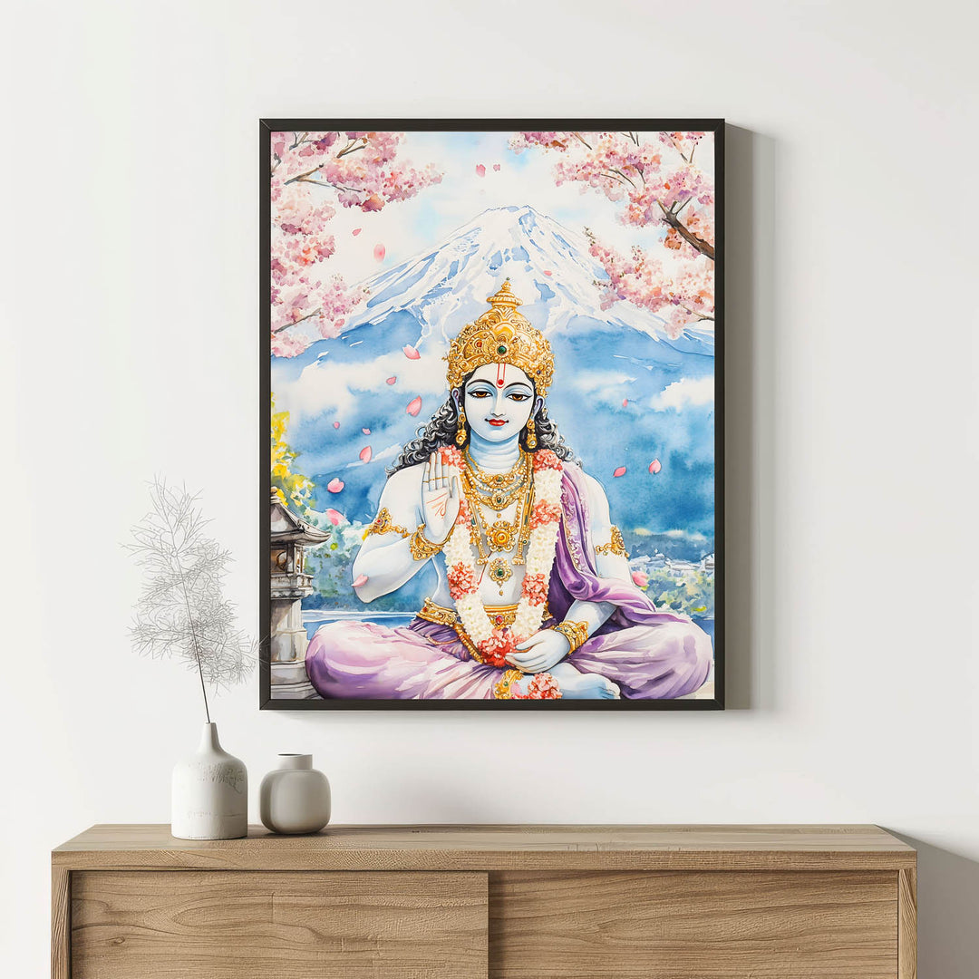 Lord Vishnu in Himalaya  - Vastu Painting