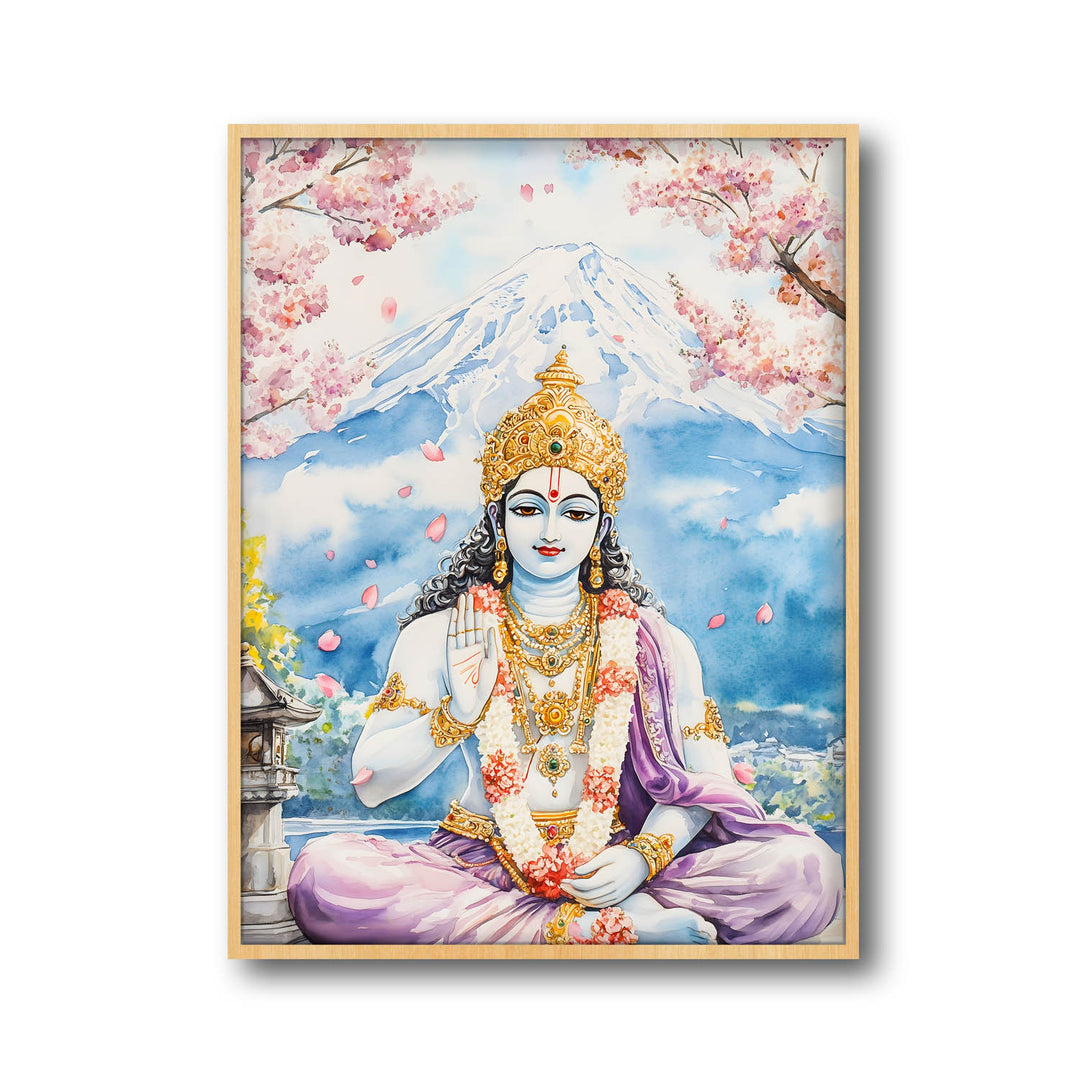 Lord Vishnu in Himalaya  - Vastu Painting