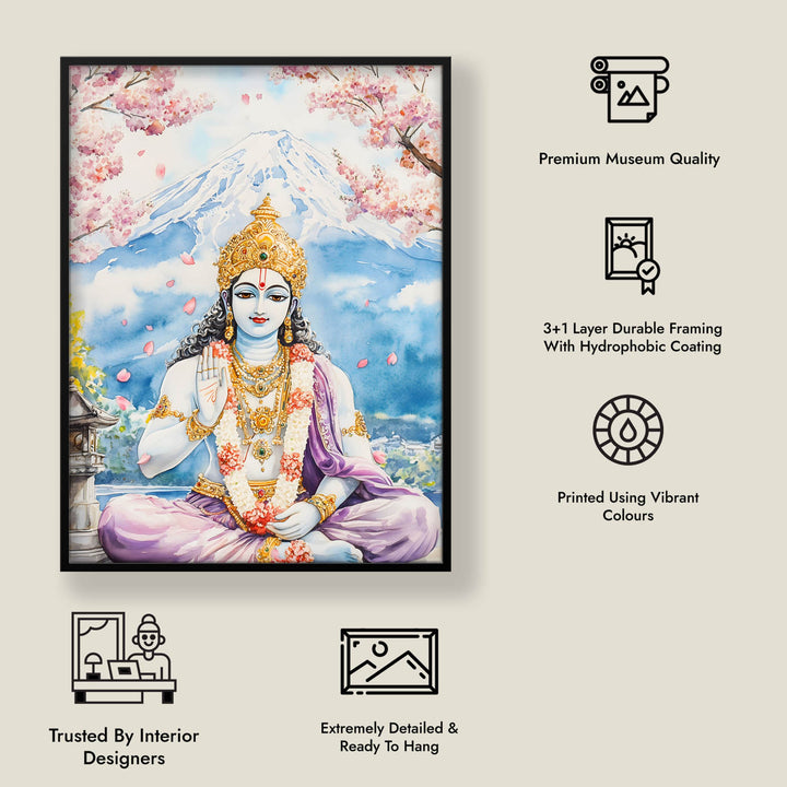 Lord Vishnu in Himalaya  - Vastu Painting