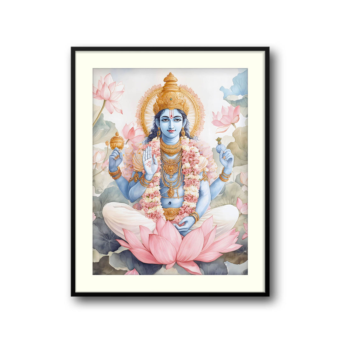 Lord Vishnu on Lotus - Vastu Painting