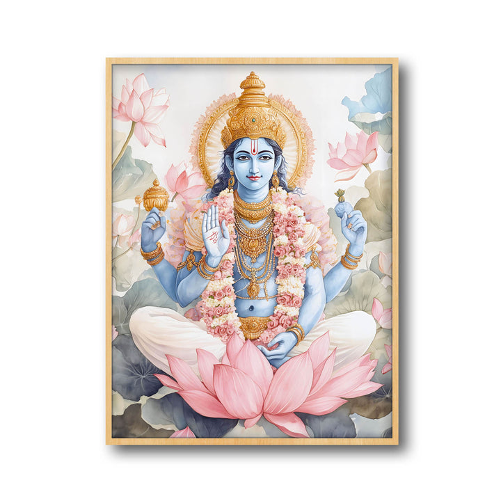 Lord Vishnu on Lotus - Vastu Painting