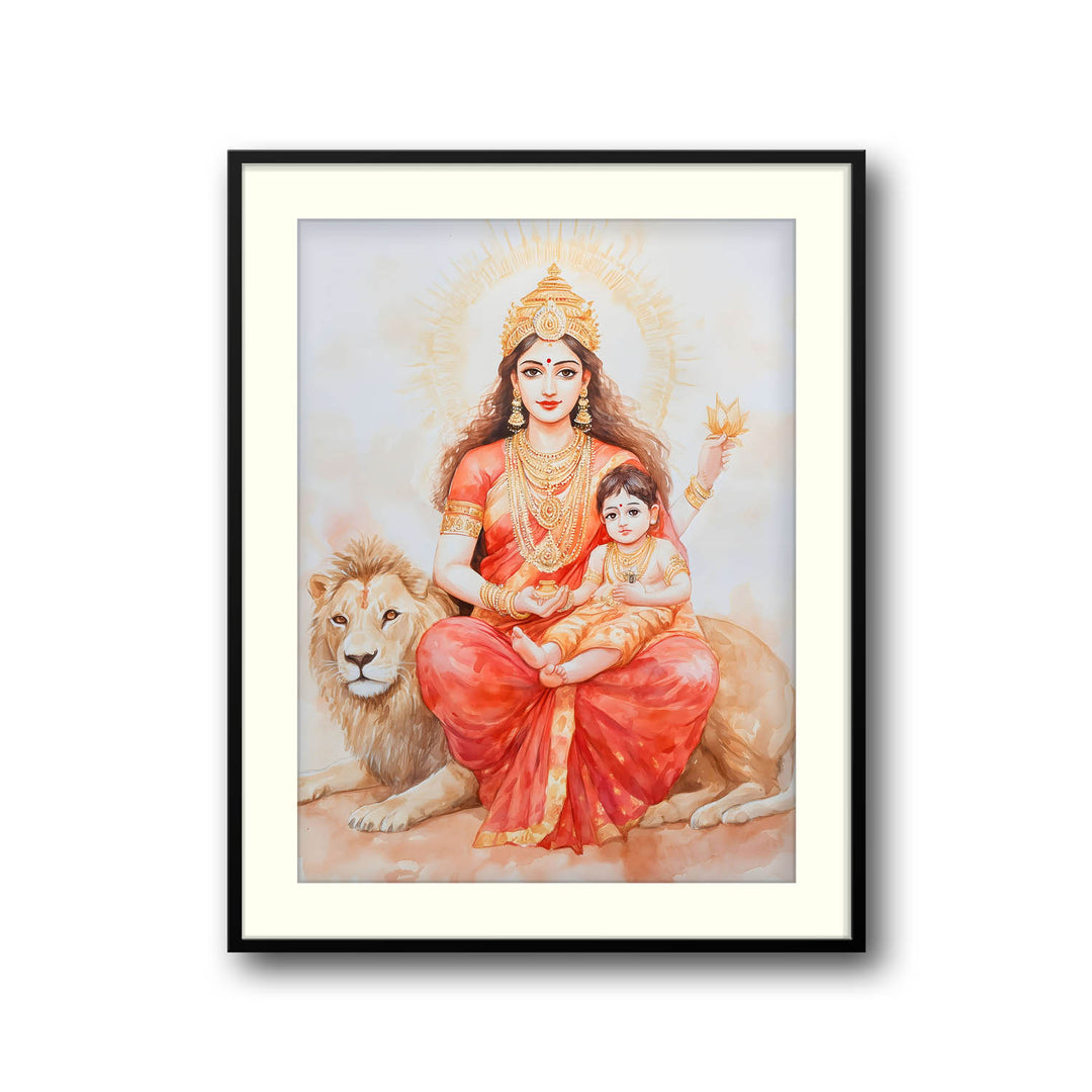 Maa Durga on Lion - Vastu Painting