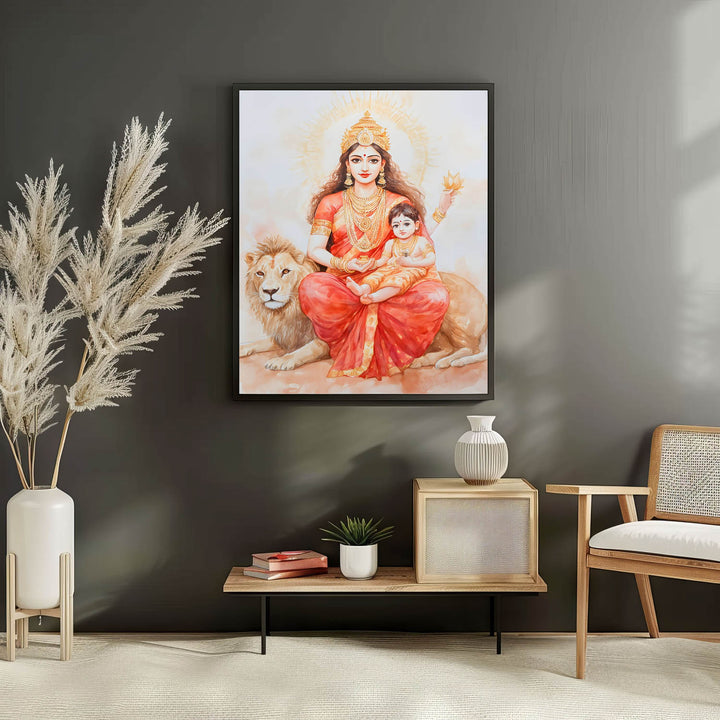 Maa Durga on Lion - Vastu Painting