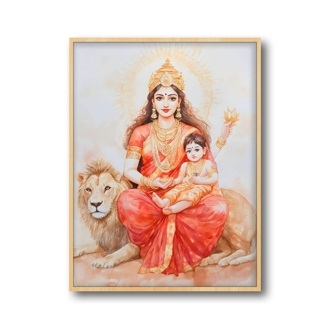 Maa Durga on Lion - Vastu Painting