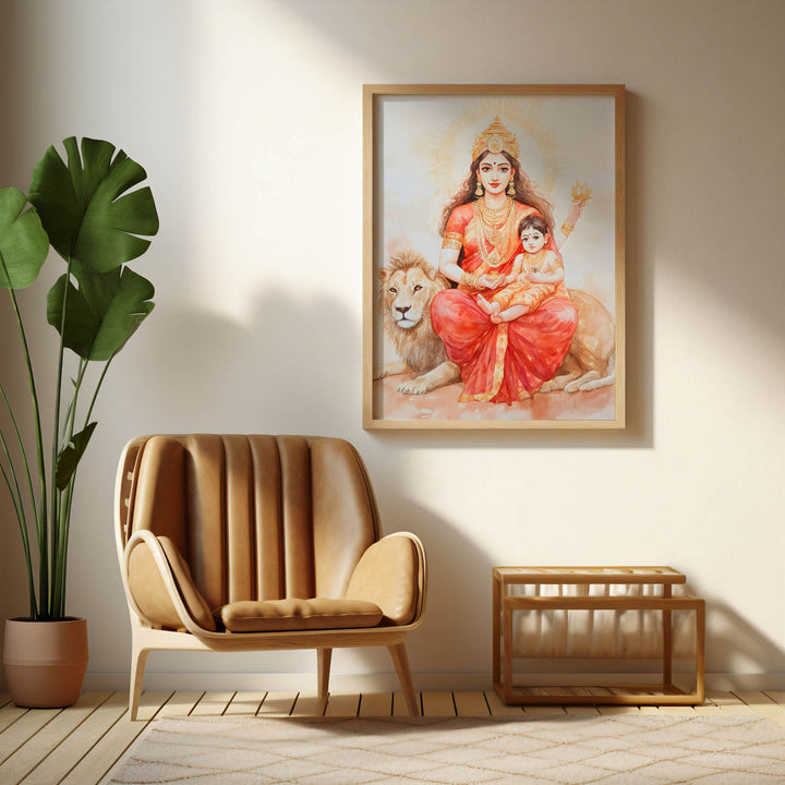 Maa Durga on Lion - Vastu Painting