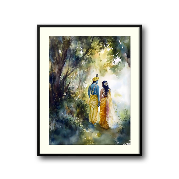 Radha & Krishna in Forest  - Vastu Painting