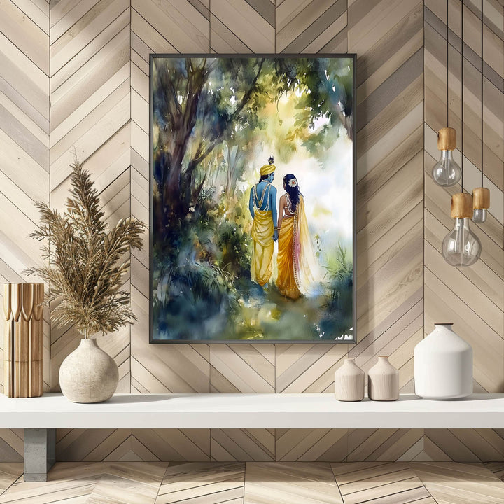 Radha & Krishna in Forest  - Vastu Painting