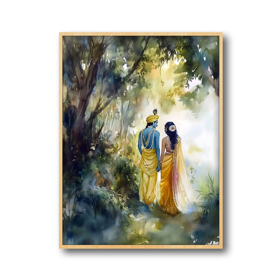 Radha & Krishna in Forest  - Vastu Painting