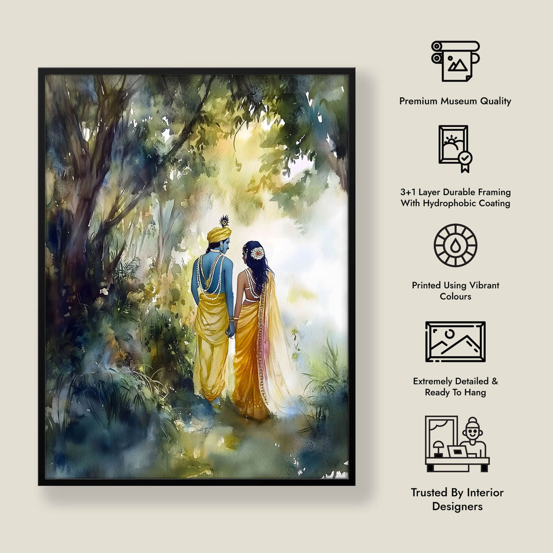 Radha & Krishna in Forest  - Vastu Painting