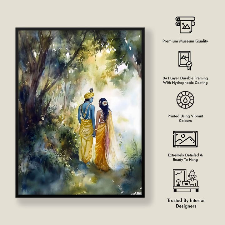 Radha & Krishna in Forest  - Vastu Painting