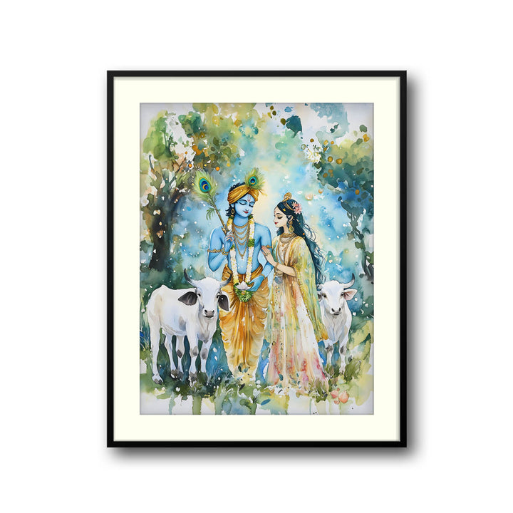 Radha & Krishna with Cows - Vastu Painting