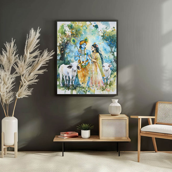 Radha & Krishna with Cows - Vastu Painting