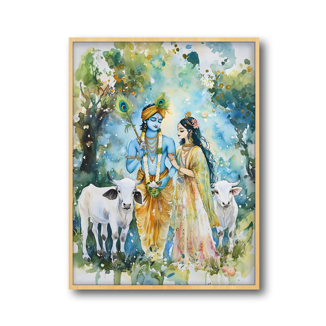 Radha & Krishna with Cows - Vastu Painting