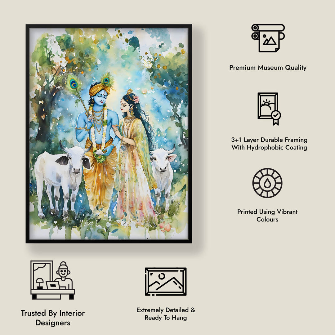 Radha & Krishna with Cows - Vastu Painting