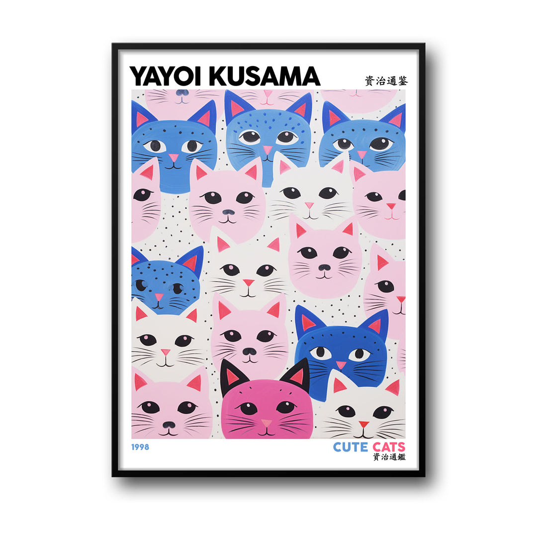 cute-cats-yayoi-kusama canvas art - Shop art for home decor