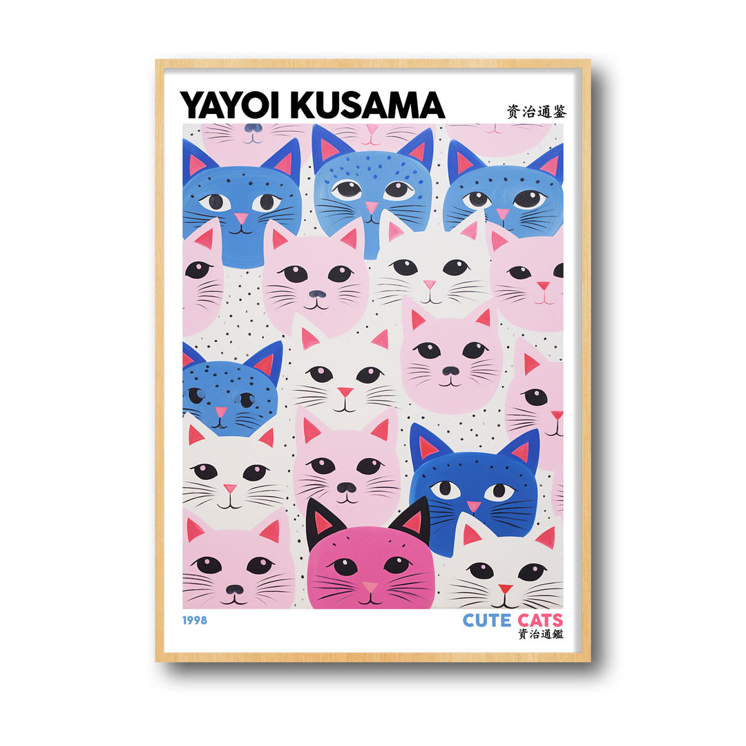 cute-cats-yayoi-kusama canvas art - Shop art for home decor