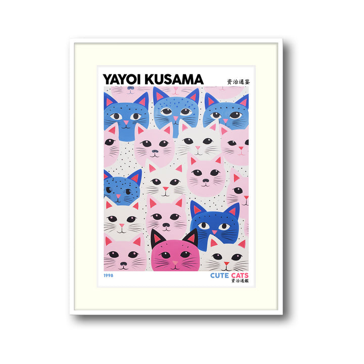 cute-cats-yayoi-kusama canvas art - Shop art for home decor